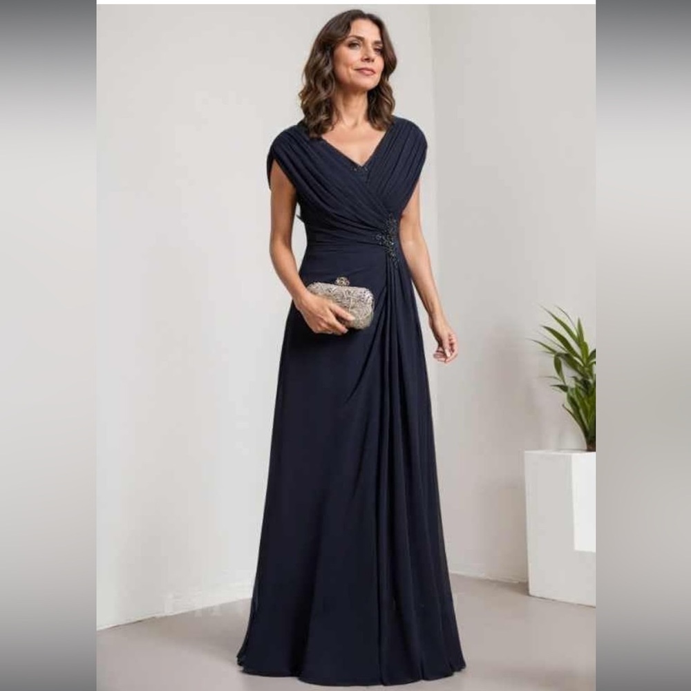 Elegant Navy Evening Gown